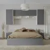 PRODA Malmo V13 hálószoba szett 160 x 200 cm-es ággyal, Fehér tölgy / Antracit