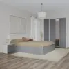PRODA Malmo V7 hálószoba szett 160 x 200 cm-es ággyal, Fehér tölgy / Antracit
