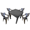 PRODA Taranto 4 személyes kerti bútorszett Antracit-barna