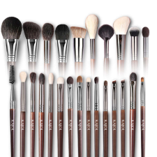 Professzionális készlet 25 sminkkefe természetes hajból/szintetikus szálból, KAJOL Beauty™ smink kiegészítő