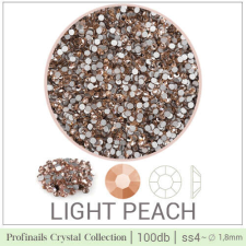 Profinails kristálykő tégelyben 100 db Light Peach ss4 körömdíszítő