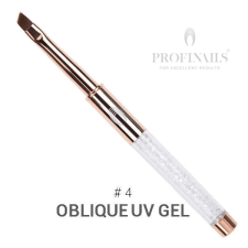 Profinails Rose Gold Gel Brush zselés ecset #4 Ferde műkörmös ecset