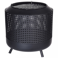Progarden fekete tűzkosár grillrácsral 50x51 cm grillsütő