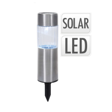 Progarden Pro Garden napelemes világító lámpa, rozsdamentes acél/üveg, 15x 4,5 cm, ezüst kültéri világítás
