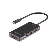 Promate USB-C 7in1 HUB fekete (PRIMEHUB-LITE) (PRIMEHUB-LITE) hub és switch