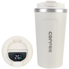 PRONETT XJ5295 Thermo mug with LCD thermometer, 380 ml white (XJ5295_B) termosz