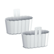 PROSPERPLAST Boardee Wall Fali Virágtartó Fehér 27 cm, 5db-os csomag kerti tárolás
