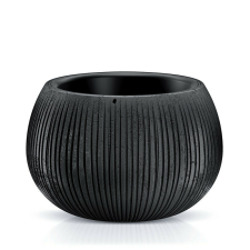 PROSPERPLAST Bowl Beton Bordázott Kaspó Fekete 29 cm, 4db-os csomag kerti tárolás