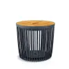 PROSPERPLAST Clubo Tárolókosár Antracit Bambusz Fedéllel 38,6 cm, 2db-os csomag