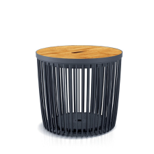PROSPERPLAST Clubo Tárolókosár Antracit Bambusz Fedéllel 38,6 cm, 2db-os csomag bútor