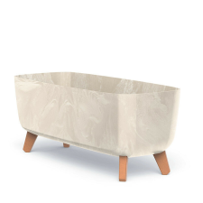 PROSPERPLAST Gracia Case Beton Effect Virágtartó Láda Krémszínű 58 cm, 5db-os csomag kerti tárolás