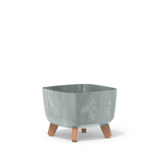 PROSPERPLAST Gracia Square Beton Hatású Virágtartó Lábakon - Szürke 24 cm, 5db-os csomag kerti tárolás