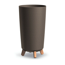 PROSPERPLAST Gracia Tubus Slim ECO Wood Kávébarna Magasított Virágtartó, 5db-os csomag kerti tárolás