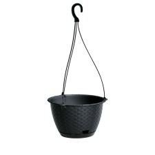 PROSPERPLAST Ratolla Round Függő Virágtartó Antracit 24 cm Rattan Hatású, 5db-os csomag kerti tárolás
