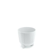 PROSPERPLAST Ryfo N Modern Virágcserép Fehér 10,7 cm Barázdált, 10db-os csomag kerti tárolás