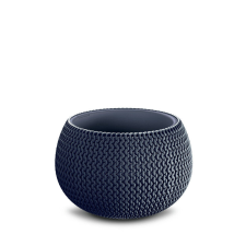 PROSPERPLAST Splofy Bowl Kötött Mintázatú Virágtartó Antracit 29 cm, 4db-os csomag kerti tárolás