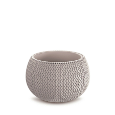 PROSPERPLAST Splofy Bowl Kötött Mintázatú Virágtartó Mokka 29 cm, 4db-os csomag kerti tárolás
