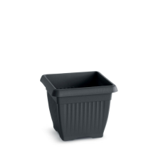 PROSPERPLAST Terra Négyzetes Műanyag Virágcserép Antracit 37 cm, 10db-os csomag kerti tárolás
