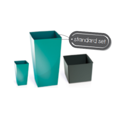 PROSPERPLAST Urbi Négyzet Alakú Betétes Edény DURS400 Fehér (DURS400-S449) kerti tárolás