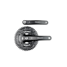 Prowheel Swift-201 négyszögtengelyes trekking hajtómű, 28-38-48T, 175 mm, alumínium, fekete kerékpár hajtómű
