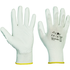  PU-ba mártott nylon kesztyű fehér 10-es védőkesztyű