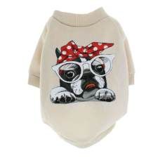  Pufo Fashion Kutya pulóver kutyáknak vagy macskáknak, bézs, XL kutyaruha