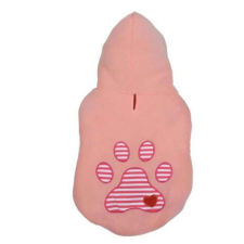  Pufo kapucnis kabát kutyáknak, Pinky lábnyomú modell, 35 cm, XL kutyaruha