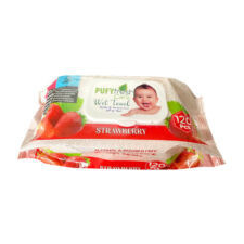 Pufy Fresh nedves törlőkendő 120db/csg (12csg/karton) strawberry tisztító- és takarítószer, higiénia