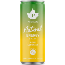 Puhdistamo Natural energy 330ml körte- limonádé ízű természetes energiaital DRS üdítő, ásványviz, gyümölcslé