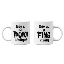 Puki király & Puki királynő - Névre Szóló - Páros Bögre (2 db) bögrék, csészék