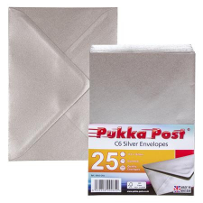  PUKKA PAD Boríték, C6, szilikonos, PUKKA PAD &quot;Silver&quot;, ezüst boríték