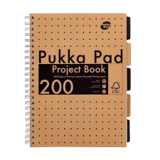 Pukka pad Spirálfüzet, A4, vonalas, 100 lap, PUKKA PAD Kraft project book (PUP9566) füzet