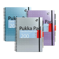 Pukka pad Spirálfüzet, A4+, vonalas, 100 lap, PUKKA PAD &quot;Metallic Project Book&quot;, vegyes szín füzet