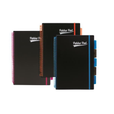Pukka pad Spirálfüzet, A4, vonalas, 100 lap, PUKKA PAD, &quot;Neon black project book&quot; füzet