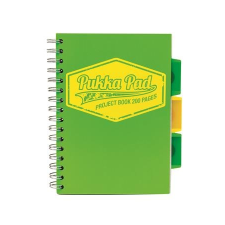 Pukka pad Spirálfüzet, A5, kockás, 100 lap, PUKKA PAD "Project book Neon", zöld füzet