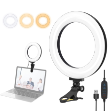 PULUZ 16cm LED körfény körlámpa ringlight - kamera kör lámpa + Monitor klip-tartó stúdió lámpa