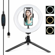 PULUZ 20cm LED körfény körlámpa ringlight + Mini Tripod Állvány tripod