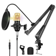PULUZ Stúdió USB Mikrofon Kit -65cm Asztali Állvánnyal (Arany) kameramikrofon