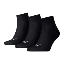 Puma 3 páros csomagolású quarter uniszex zokni, fekete-szürke férfi zokni