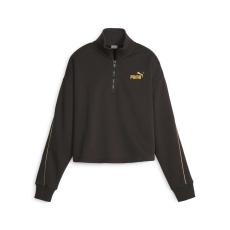 Puma Ess+ kapucnis pulóver minimál arany félcipzáras álnyak Fl 68002001 női fekete m