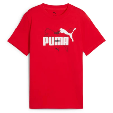 Puma ESS logo LAB Summer junior gyerek póló, piros-fehér-fekete, S25