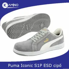 Puma Iconic Suede Grey Low S1PL ESD FO HRO SR munkavédelmi cipő