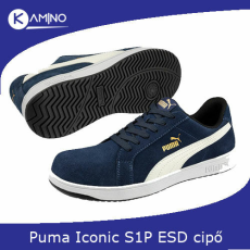 Puma Iconic suede sötétkék S1P ESD munkavédelmi félcipő