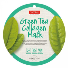 PureDerm Green Tea circle bőrtisztító és hidratáló fátyolmaszk, 1 db tea