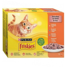 Purina Állateledel alutasakos PURINA Friskies macskáknak csirke-kacsa-lazac-pulyka 12x85g macskaeledel