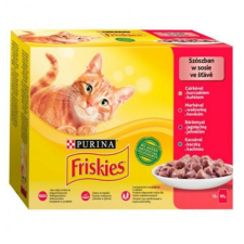Purina Állateledel alutasakos PURINA Friskies macskáknak csirke-marha-bárány-kacsa 12x85g macskaeledel