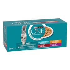 Purina One Adult Csirkével marhával báránnyal tengeri hallal nedves macskaeledel 40x85g macskaeledel