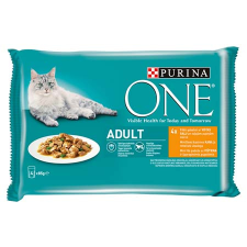 PURINA ONE Adult Mini Filé szószban, Csirkével és Zöldbabbal 4x85g macskaeledel