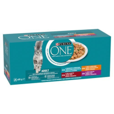 PURINA ONE Multipack Adult 40x85g mini falatok tengeri hallal/marhával/csirkével/bárányhússal macskaeledel