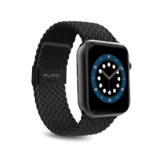 Puro Loop Band Apple Watch S1/S2/S3/S4/S5/S6/S7/S8/S9/SE Szövet szíj 38/40/41mm - Fekete okosóra kellék